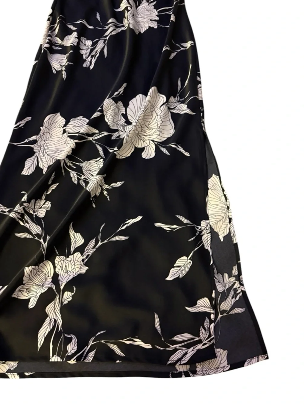 a new day Black Slip Maxi Dress with White Floral Print - Picture 4 of 4